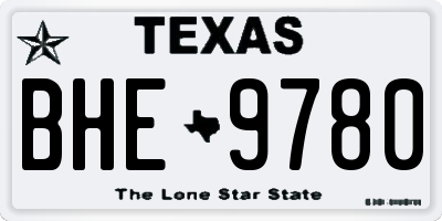 TX license plate BHE9780