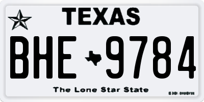 TX license plate BHE9784