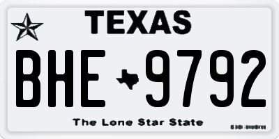 TX license plate BHE9792