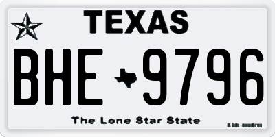 TX license plate BHE9796