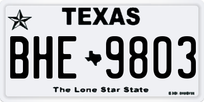 TX license plate BHE9803