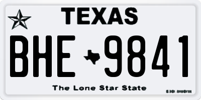TX license plate BHE9841