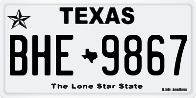 TX license plate BHE9867