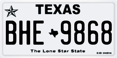 TX license plate BHE9868