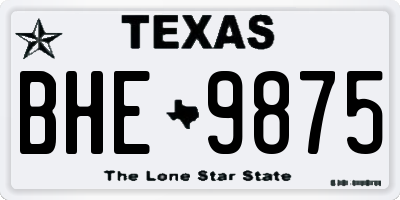 TX license plate BHE9875