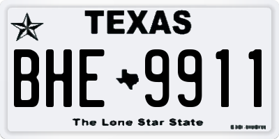 TX license plate BHE9911