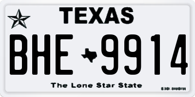 TX license plate BHE9914