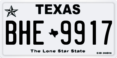 TX license plate BHE9917