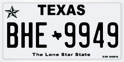 TX license plate BHE9949