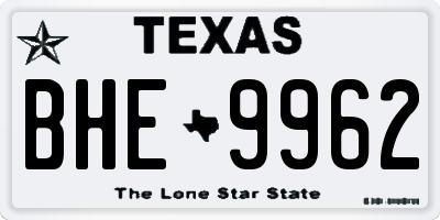 TX license plate BHE9962