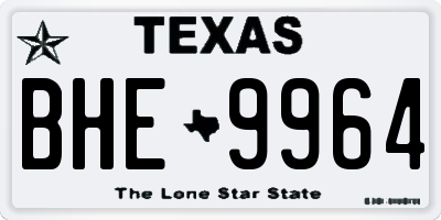 TX license plate BHE9964