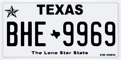 TX license plate BHE9969