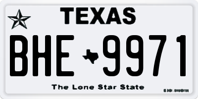 TX license plate BHE9971