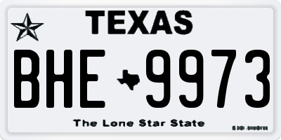 TX license plate BHE9973