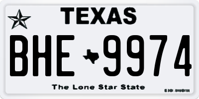 TX license plate BHE9974