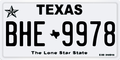 TX license plate BHE9978