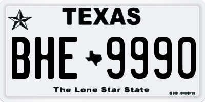 TX license plate BHE9990