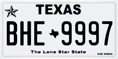 TX license plate BHE9997
