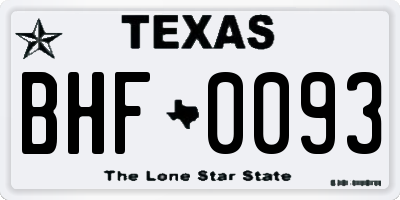 TX license plate BHF0093