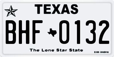 TX license plate BHF0132