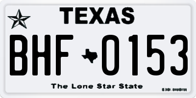 TX license plate BHF0153