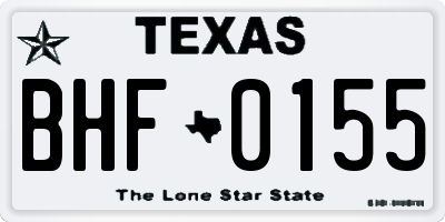 TX license plate BHF0155