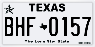 TX license plate BHF0157