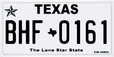 TX license plate BHF0161