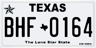 TX license plate BHF0164
