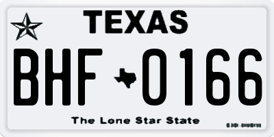 TX license plate BHF0166