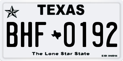 TX license plate BHF0192