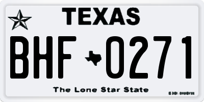 TX license plate BHF0271
