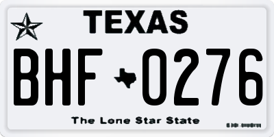 TX license plate BHF0276