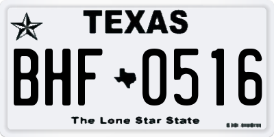 TX license plate BHF0516