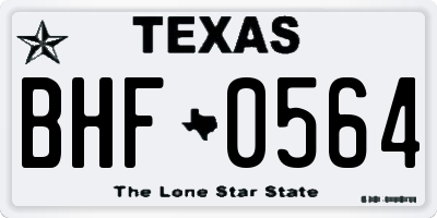 TX license plate BHF0564