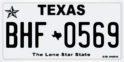 TX license plate BHF0569
