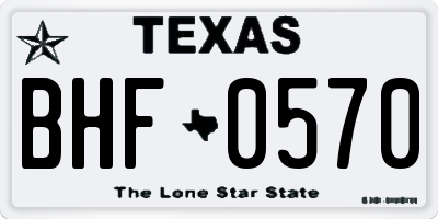 TX license plate BHF0570