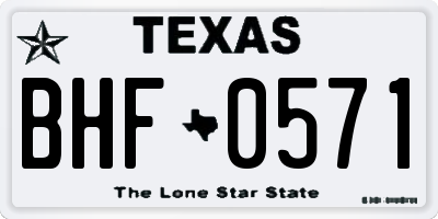 TX license plate BHF0571