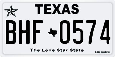 TX license plate BHF0574