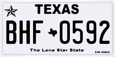 TX license plate BHF0592