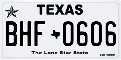 TX license plate BHF0606