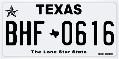 TX license plate BHF0616