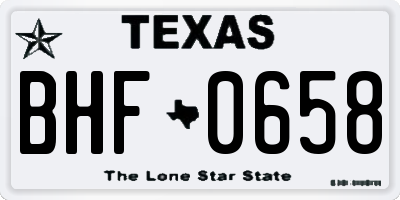 TX license plate BHF0658