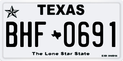 TX license plate BHF0691