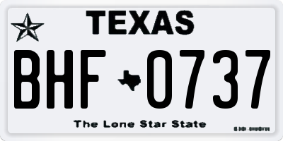 TX license plate BHF0737