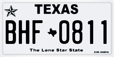 TX license plate BHF0811
