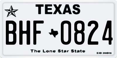 TX license plate BHF0824