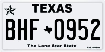 TX license plate BHF0952