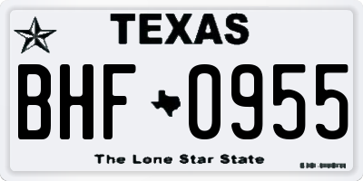 TX license plate BHF0955