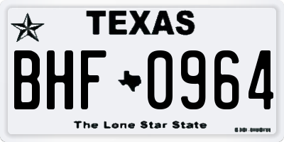 TX license plate BHF0964
